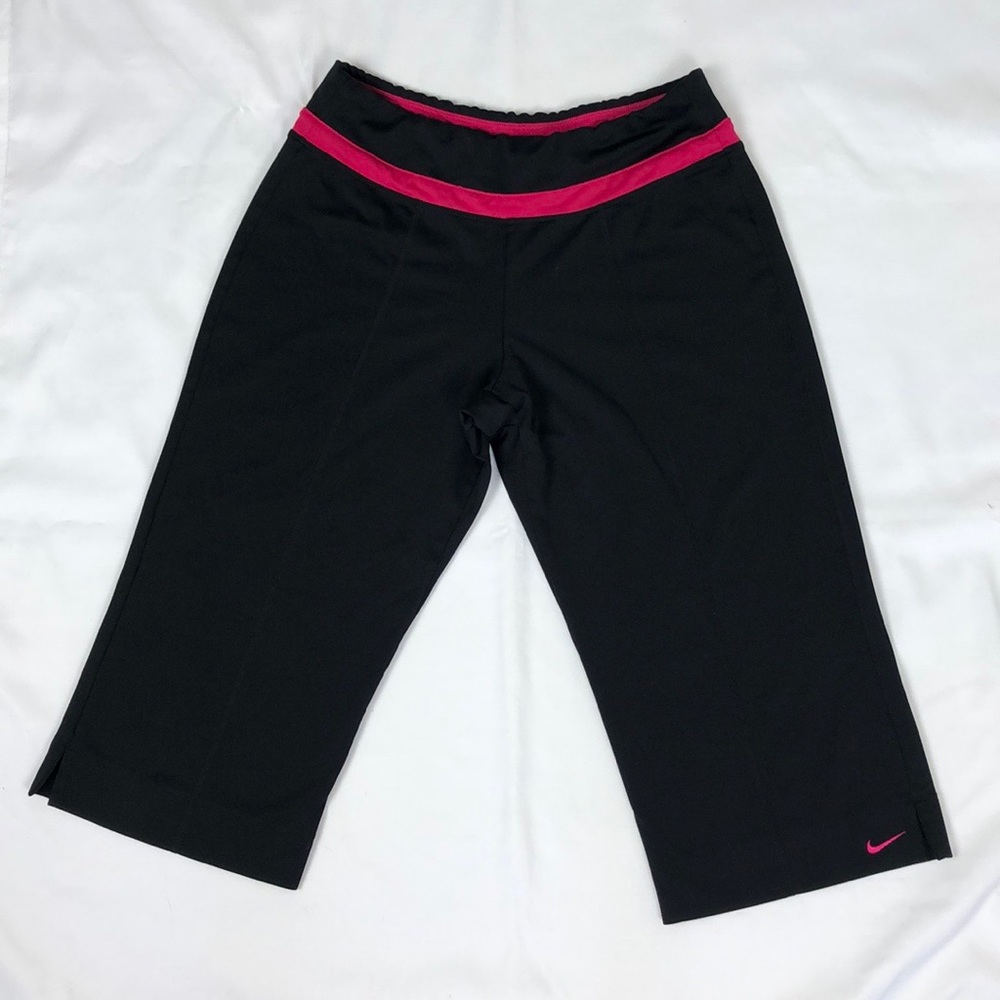 Nike black and pink workout capri leggings size small
